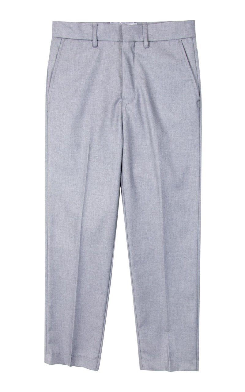 Spring Notion Boys' Flat Front Dress Pants 5 Light Grey - Image 1